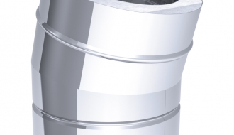 Elbow pipe 15  ° in stainless steel / Ø 400 mm