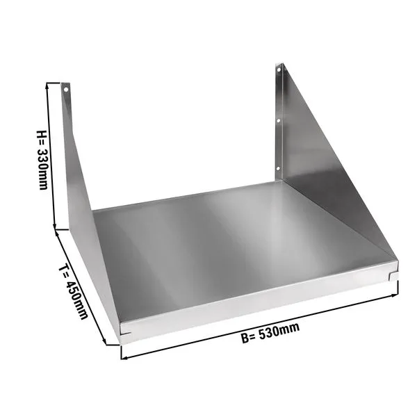 Mikroaaltouunin ruostumattomasta teräksestä valmistettu hylly - 530mm