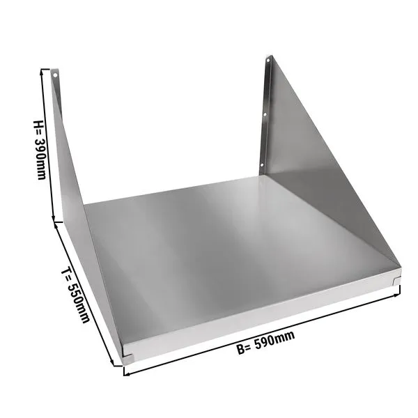 Mikroaaltouunin ruostumattomasta teräksestä valmistettu hylly - 590mm