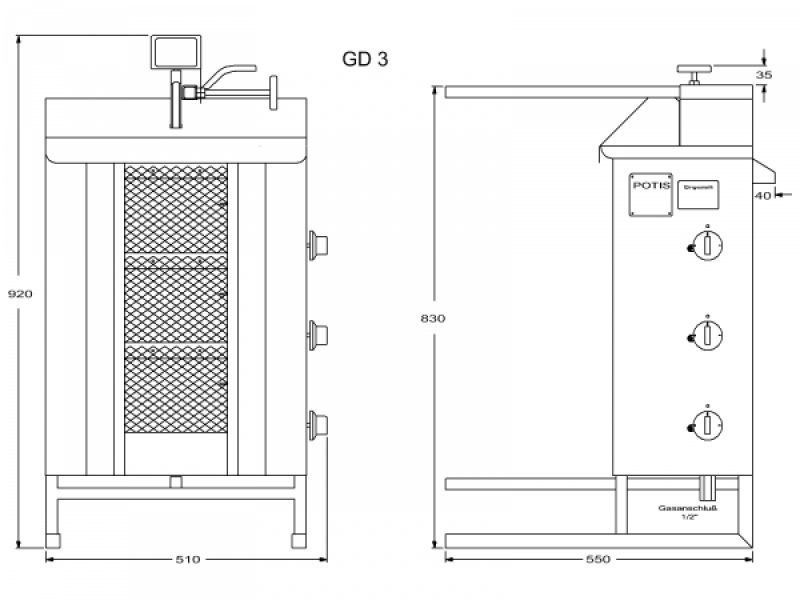 Kebabgrill 40kg