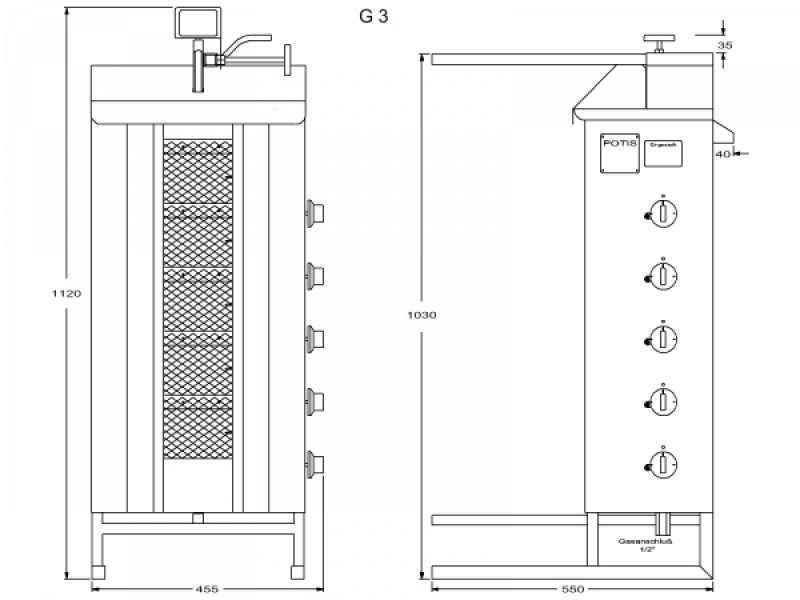 Kebab grill 50kg G1