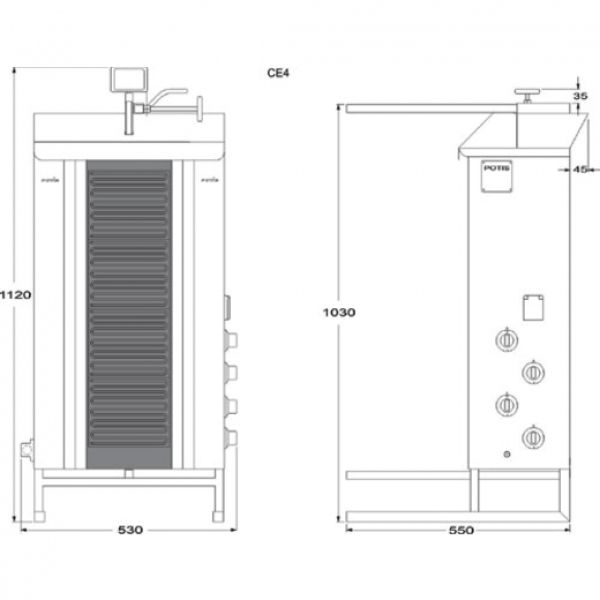 Kebab grill 50kg CE4