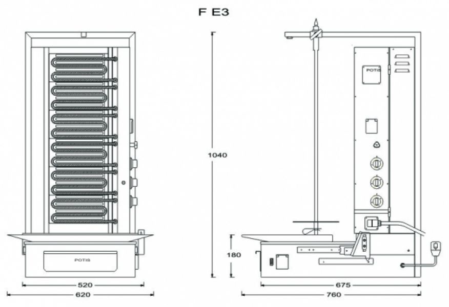 Kebab grill 50kg FE3