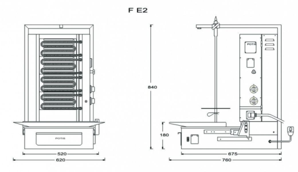 Kebab grill 30kg FE2