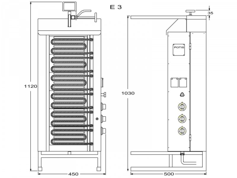 Kebab grill 50kg E3