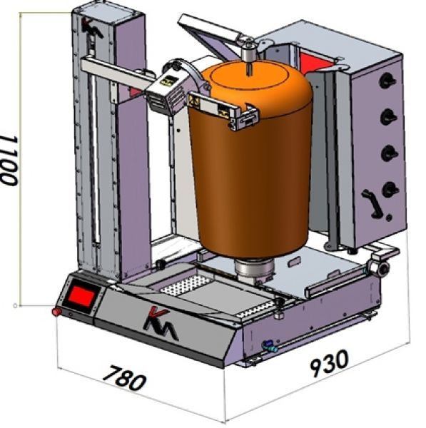 Kebab grill 50kg gaas